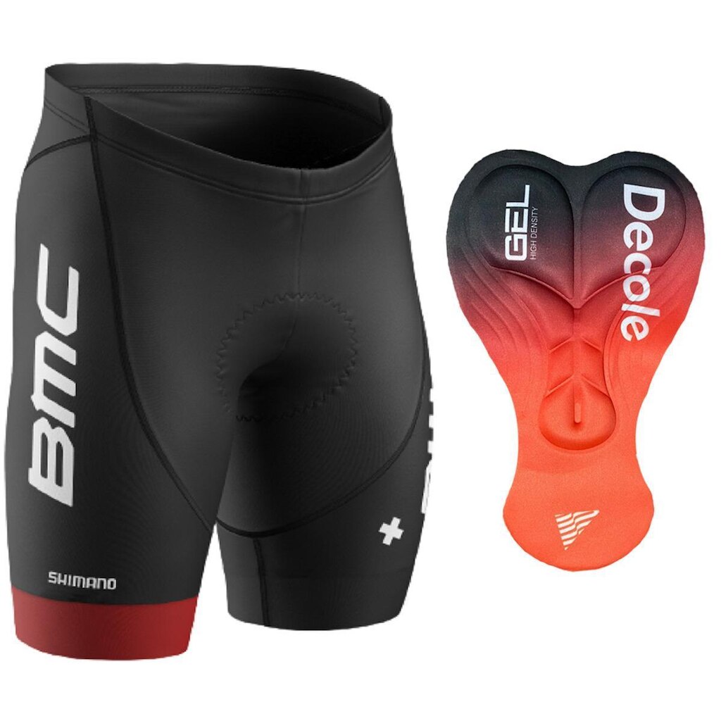 Bermuda Ciclismo Bmc Forro Gel 3D Decole Bike Proteção Uv Mtb Unissex
