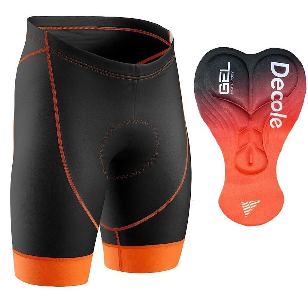 Bermuda Ciclismo Masculina Compressão Forro Gel D80 Barra Dupla UV50+
