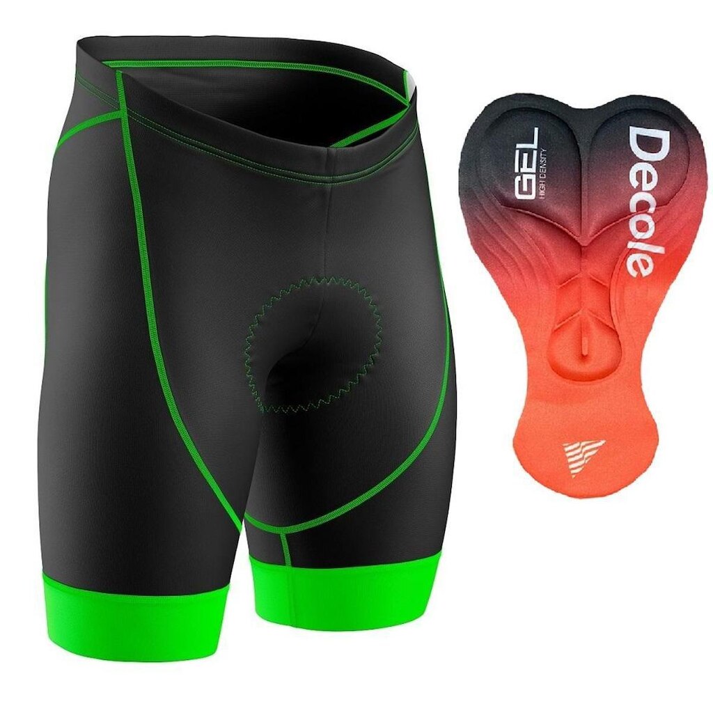 Bermuda Ciclismo Masculina Compressão Forro Gel D80 Barra Dupla UV50+