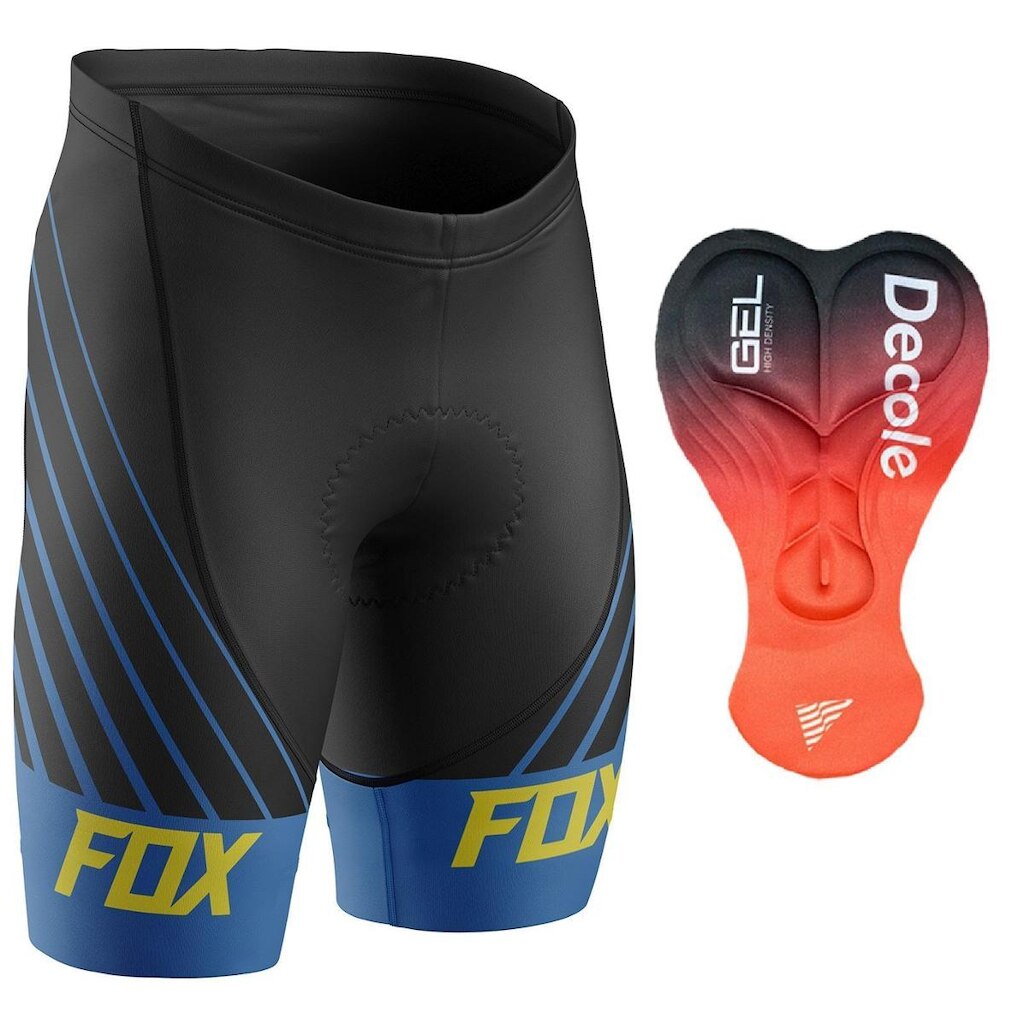 Bermuda Fox Azul para Ciclismo Com Forro Gel Confortável Unissex