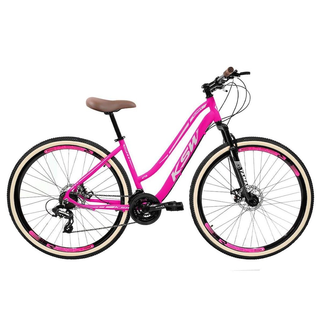 Bicicleta Aro 29 KSW Sunny Retrô Feminina 21 Marchas Freio a Disco e Suspensão