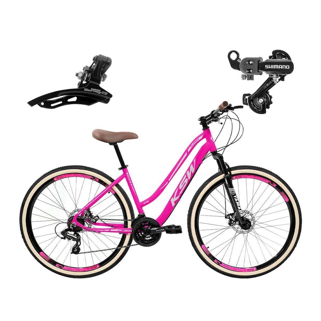 Bicicleta Retro Feminina 29 KSW Sunny 21V Shimano F. Disco