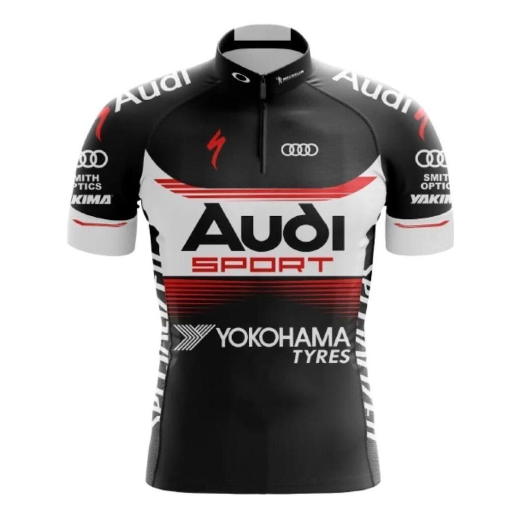 Camisa Ciclismo Manga Curta Audi Mtb Slim Bike Masculina UV
