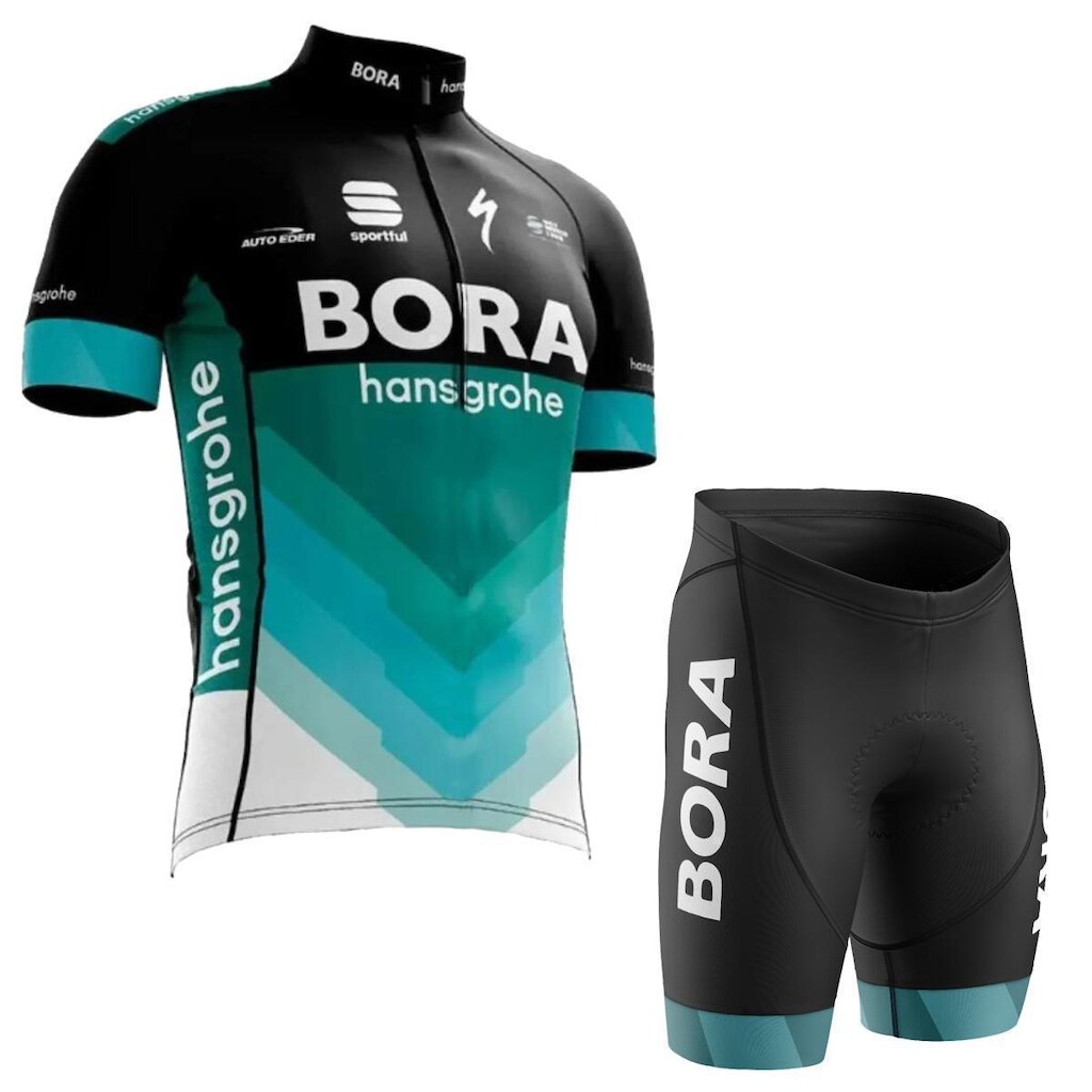 Conjunto Ciclismo Camisa Manga Curta e Bermuda Bora Esportiva Bike Uv Mtb
