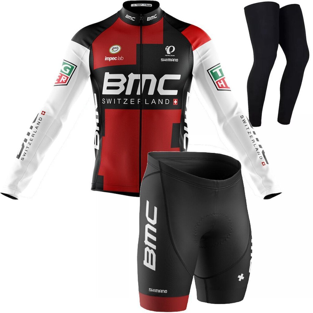 Conjunto Mtb Bmc Camisa Manga Longa Bermuda Gel Pernito Uv