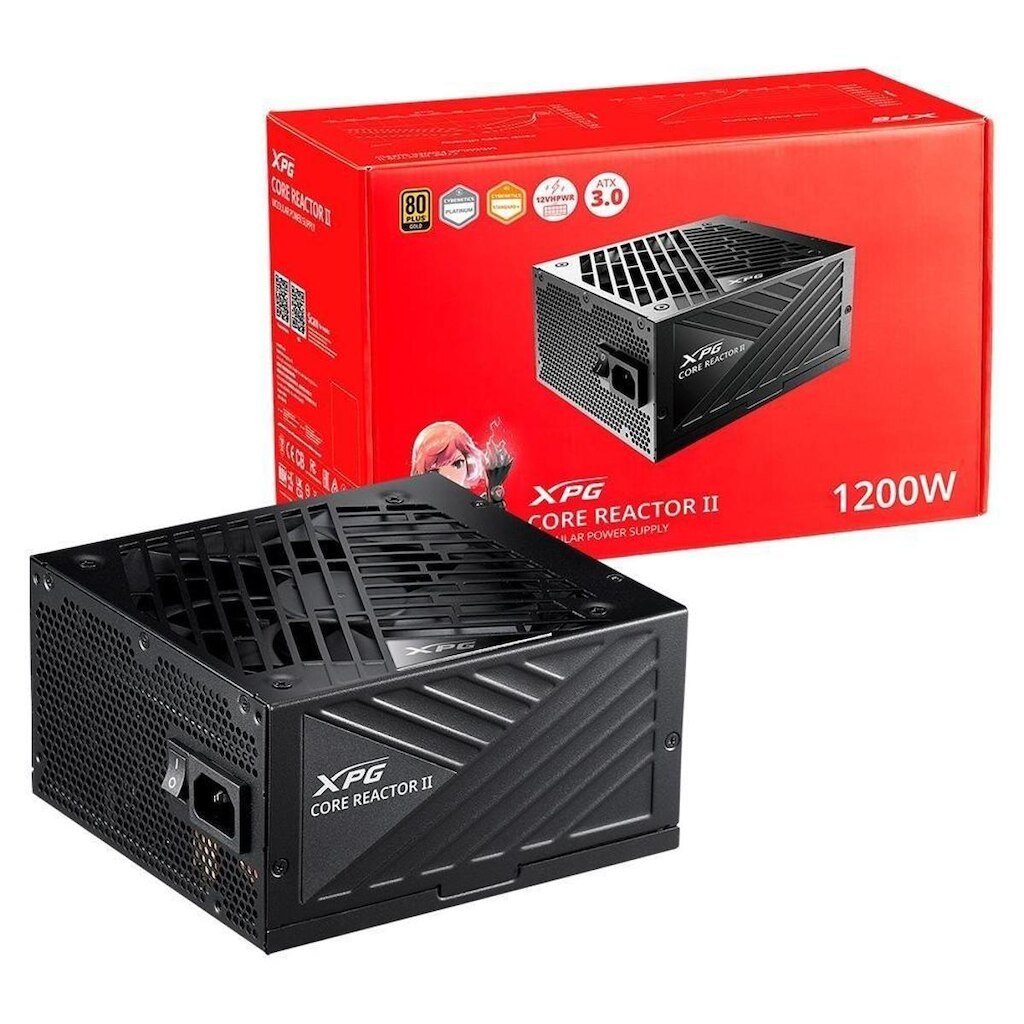 Fonte XPG Core Reactor II 1200G-BKCBR, 1200W, 80 Plus Gold, Modular, PFC Ativo - 75261222