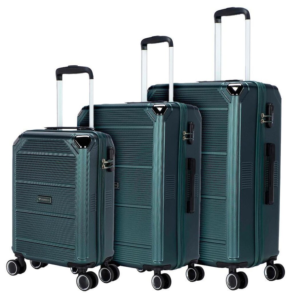 Kit 3 Malas De Viagem Primicia Resistente Espaçosa Moderna Puxador Rodinha 360°