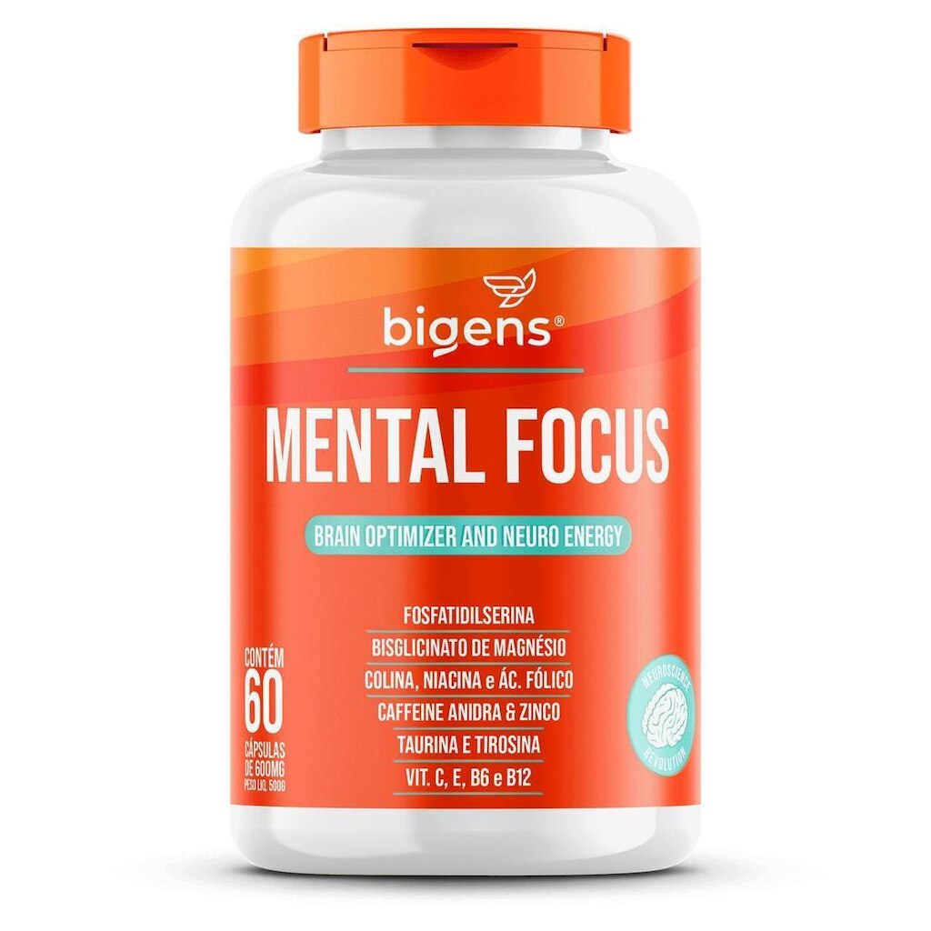 Mental Focus Fosfatidilserina + Compostos 60 Caps - Bigens