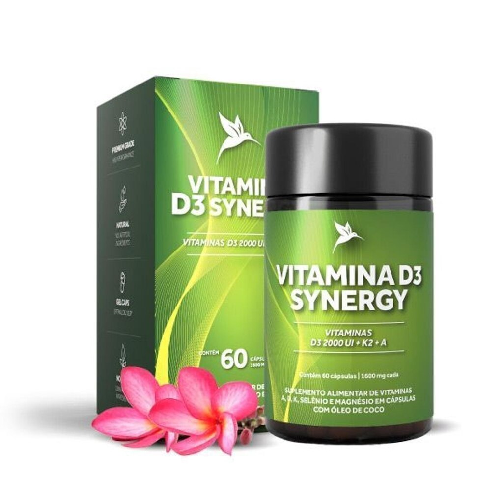 Vitamina D3 Synergy D3, K2, A, 60 cápsulas Puravida