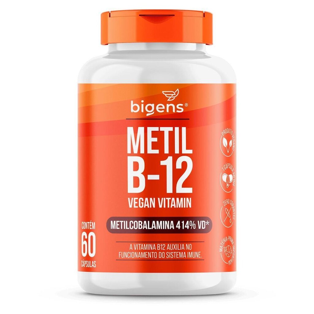 Vitamina Metilcobalamina B12 Vegana 60 Cápsulas - Bigens