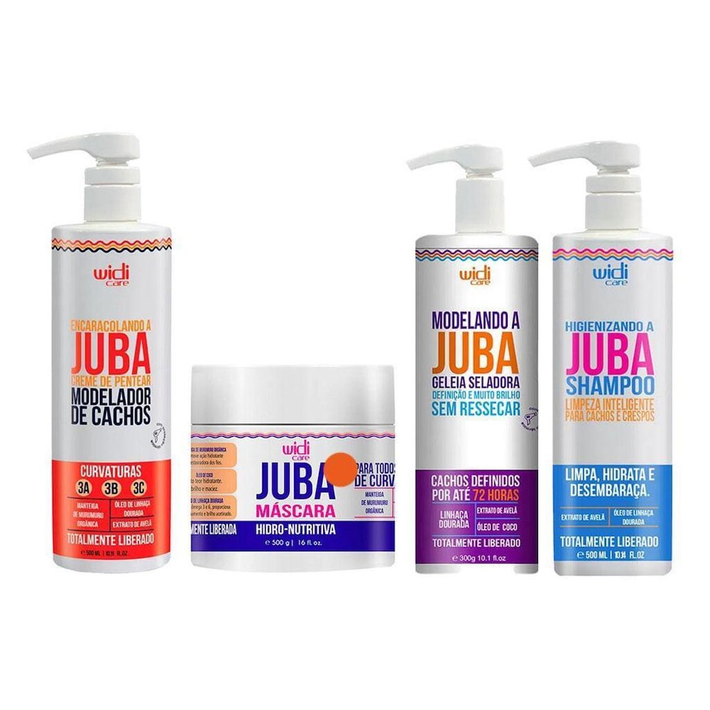 Widi Care Juba Kit - Leave-In + Máscara + Geléia + Shampoo Kit
